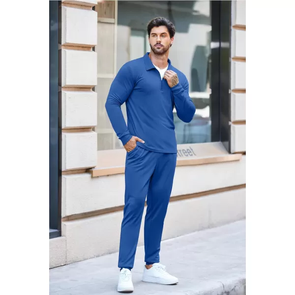 COOFANDY Men's 2 Piece Tracksuit Set Jogging Sweatsuit Workout Athletic Casual Quarter Zip Suit