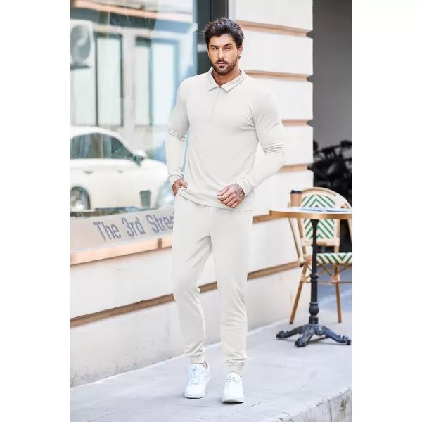 COOFANDY Men's 2 Piece Tracksuit Set Jogging Sweatsuit Workout Athletic Casual Quarter Zip Suit