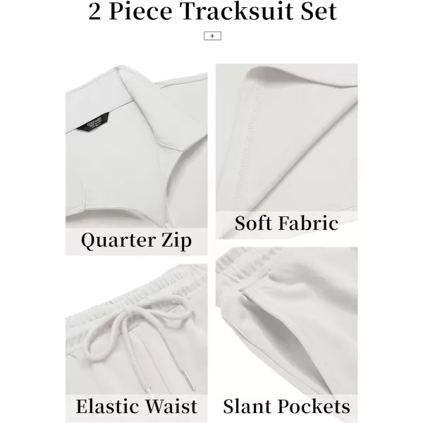 COOFANDY Men's 2 Piece Tracksuit Set Jogging Sweatsuit Workout Athletic Casual Quarter Zip Suit