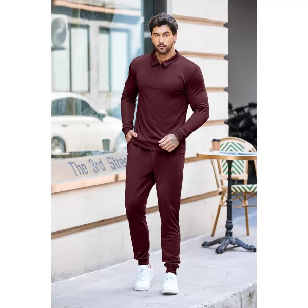 COOFANDY Men's 2 Piece Tracksuit Set Jogging Sweatsuit Workout Athletic Casual Quarter Zip Suit