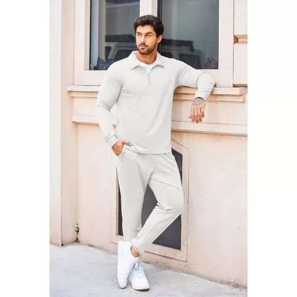 COOFANDY Men's 2 Piece Tracksuit Set Jogging Sweatsuit Workout Athletic Casual Quarter Zip Suit