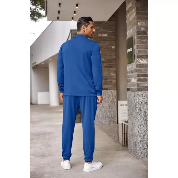 COOFANDY Men's 2 Piece Tracksuit Set Jogging Sweatsuit Workout Athletic Casual Quarter Zip Suit