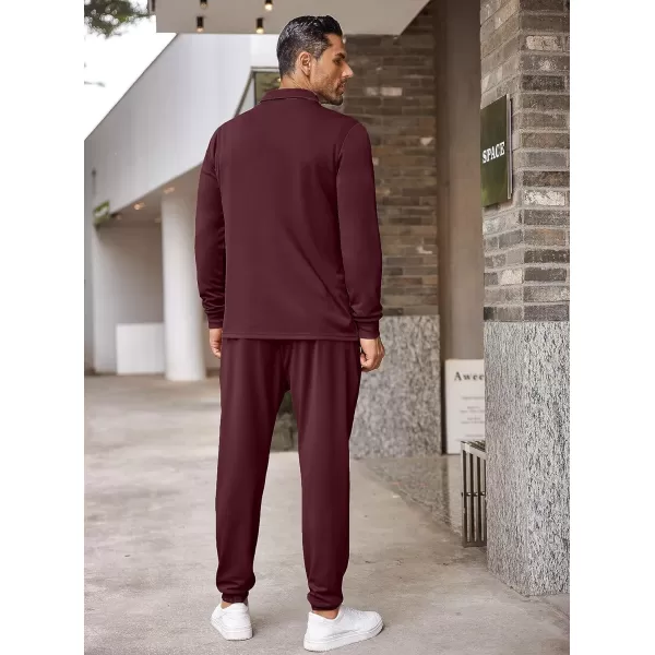 COOFANDY Men's 2 Piece Tracksuit Set Jogging Sweatsuit Workout Athletic Casual Quarter Zip Suit