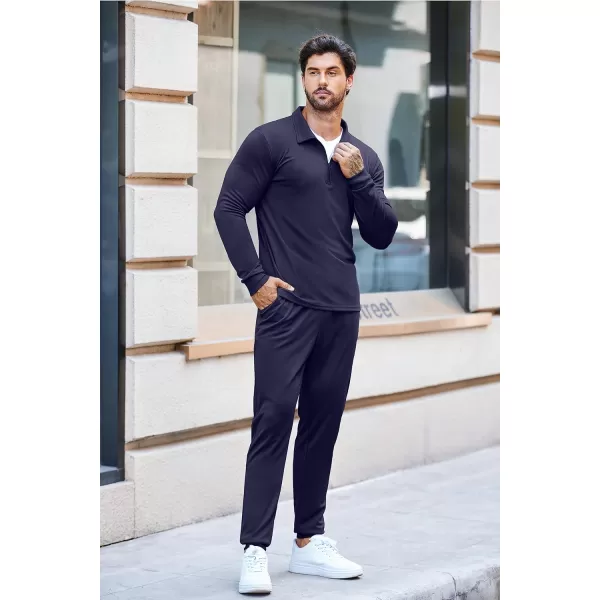 COOFANDY Men's 2 Piece Tracksuit Set Jogging Sweatsuit Workout Athletic Casual Quarter Zip Suit