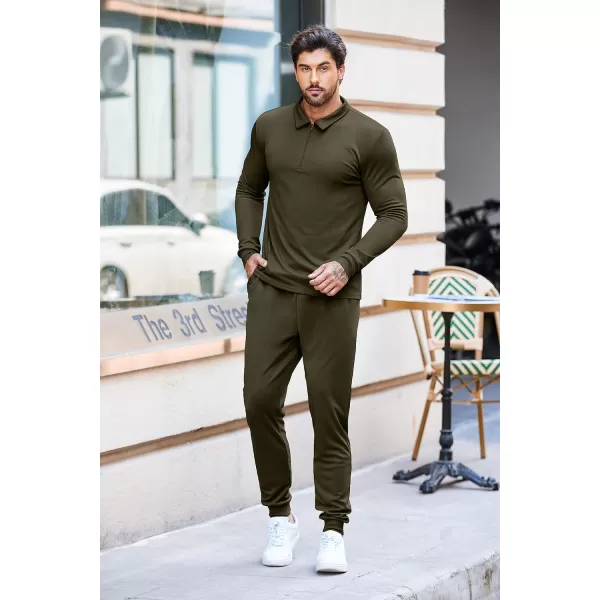 COOFANDY Men's 2 Piece Tracksuit Set Jogging Sweatsuit Workout Athletic Casual Quarter Zip Suit