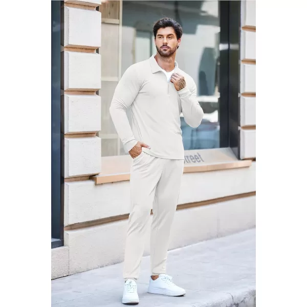 COOFANDY Men's 2 Piece Tracksuit Set Jogging Sweatsuit Workout Athletic Casual Quarter Zip Suit