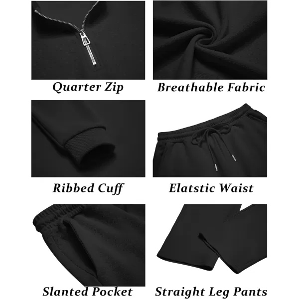 COOFANDY Men's 2 Piece Tracksuit Set Polo Athletic Sweatsuit Quarter Zip Jogging Long Sleeve Casual Sports Outfits