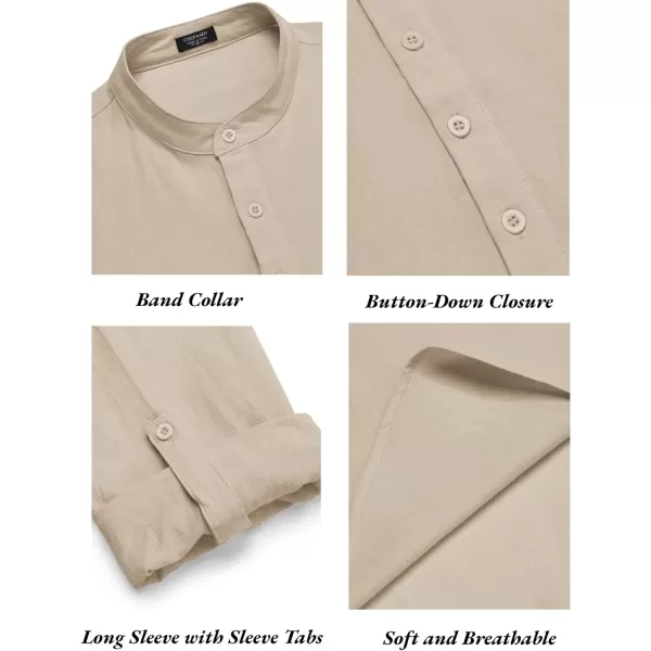 COOFANDY Men's 2 Pieces Cotton Linen Set Long Sleeve Henley Shirts Casual Beach Pants With Pockets Summer Yoga Outfits