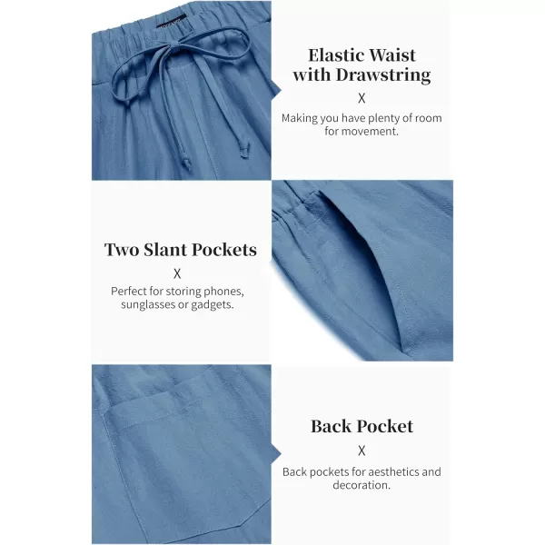 COOFANDY Men's 2 Pieces Cotton Linen Set Long Sleeve Henley Shirts Casual Beach Pants With Pockets Summer Yoga Outfits