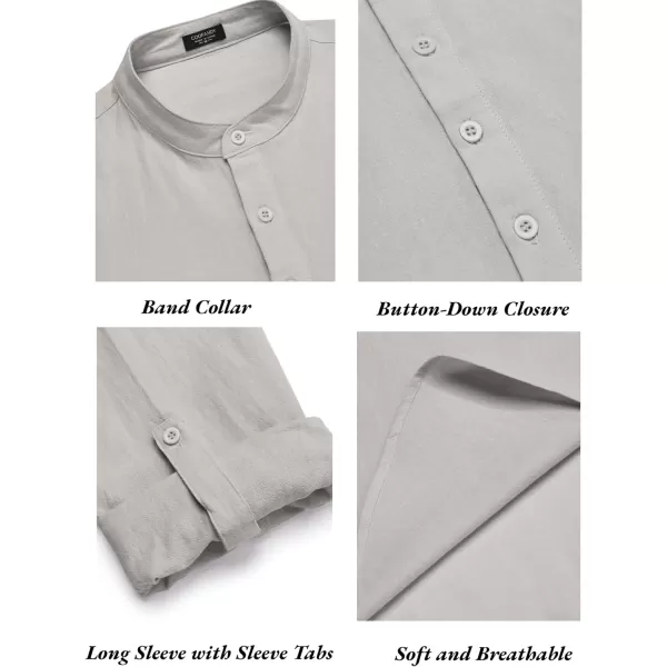 COOFANDY Men's 2 Pieces Cotton Linen Set Long Sleeve Henley Shirts Casual Beach Pants With Pockets Summer Yoga Outfits