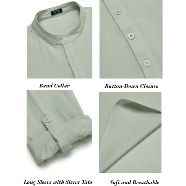 COOFANDY Men's 2 Pieces Cotton Linen Set Long Sleeve Henley Shirts Casual Beach Pants With Pockets Summer Yoga Outfits