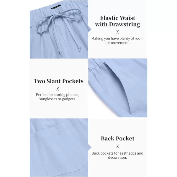 COOFANDY Men's 2 Pieces Cotton Linen Set Long Sleeve Henley Shirts Casual Beach Pants With Pockets Summer Yoga Outfits