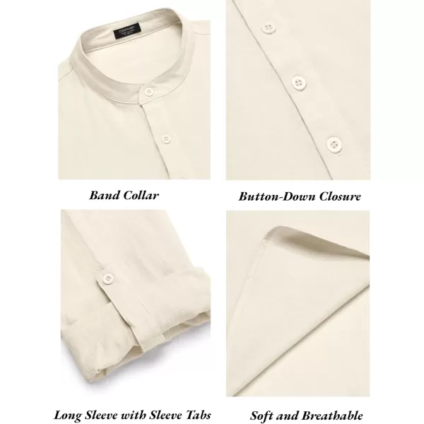 COOFANDY Men's 2 Pieces Cotton Linen Set Long Sleeve Henley Shirts Casual Beach Pants With Pockets Summer Yoga Outfits