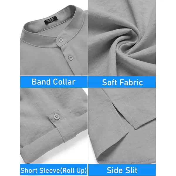 COOFANDY Men's 2 Pieces Linen Set Henley Shirt Short Sleeve and Shorts Summer Beach Yoga Matching Outfits