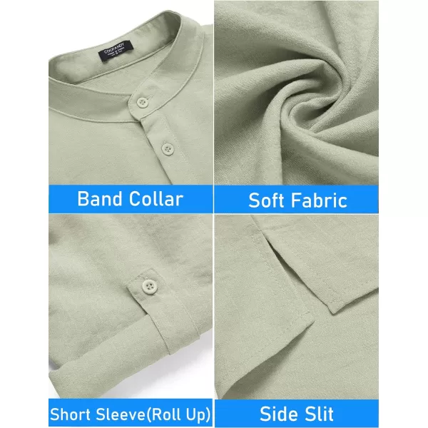COOFANDY Men's 2 Pieces Linen Set Henley Shirt Short Sleeve and Shorts Summer Beach Yoga Matching Outfits