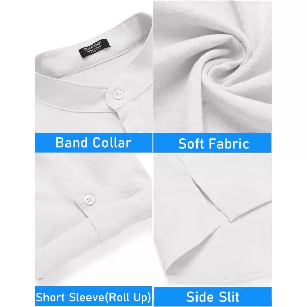 COOFANDY Men's 2 Pieces Linen Set Henley Shirt Short Sleeve and Shorts Summer Beach Yoga Matching Outfits