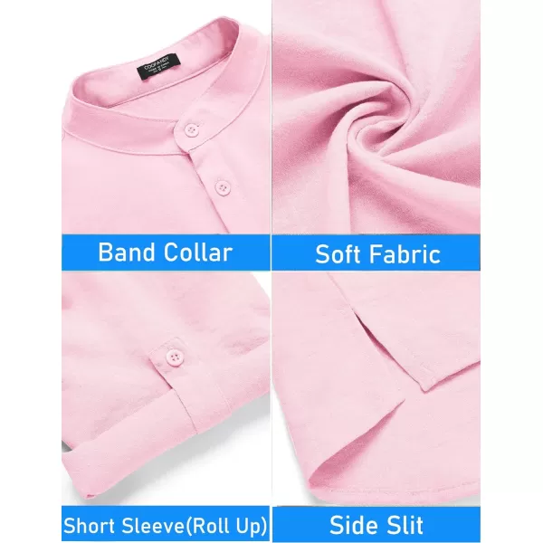 COOFANDY Men's 2 Pieces Linen Set Henley Shirt Short Sleeve and Shorts Summer Beach Yoga Matching Outfits