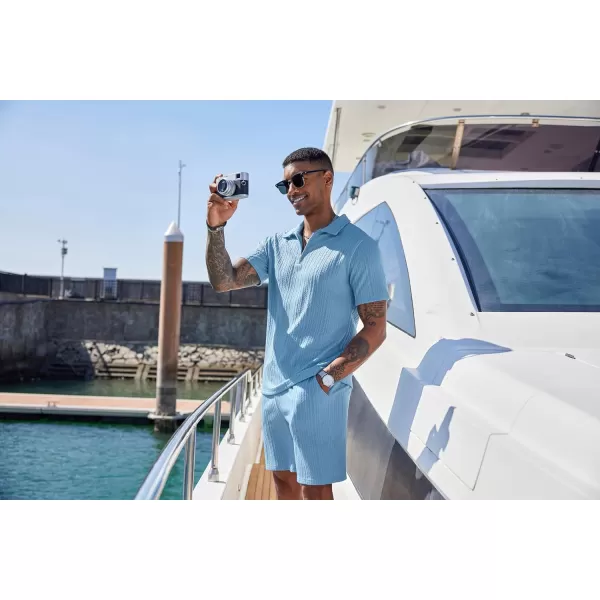 COOFANDY Men's 2 Pieces Outfits Casual Quarter Zip Polo Shirt and Shorts Set Athletic Jogging Summer Tracksuit