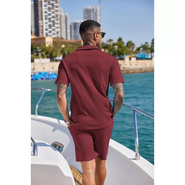 COOFANDY Men's 2 Pieces Outfits Casual Quarter Zip Polo Shirt and Shorts Set Athletic Jogging Summer Tracksuit