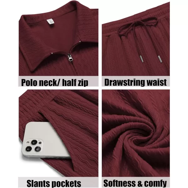 COOFANDY Men's 2 Pieces Outfits Casual Quarter Zip Polo Shirt and Shorts Set Athletic Jogging Summer Tracksuit