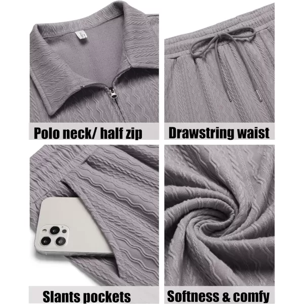 COOFANDY Men's 2 Pieces Outfits Casual Quarter Zip Polo Shirt and Shorts Set Athletic Jogging Summer Tracksuit
