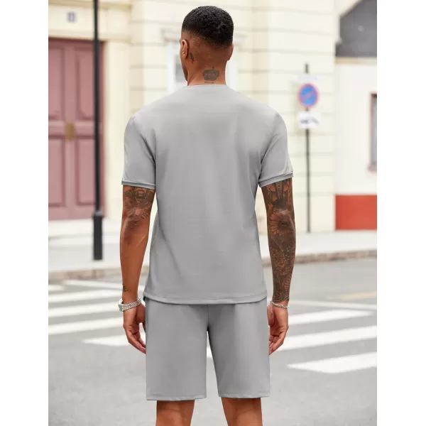 COOFANDY Men's 2 Pieces Outfits Casual Quarter Zip Polo T Shirt and Shorts Set Athletic Jogging Summer Tracksuit