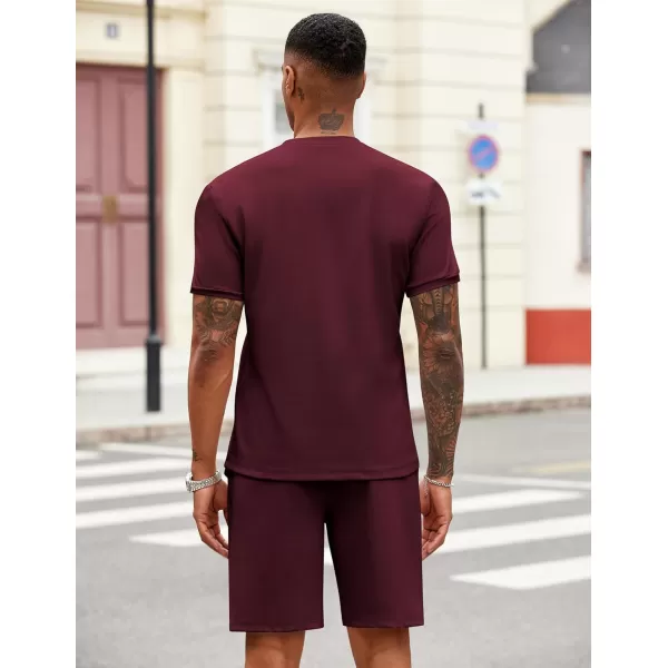 COOFANDY Men's 2 Pieces Outfits Casual Quarter Zip Polo T Shirt and Shorts Set Athletic Jogging Summer Tracksuit