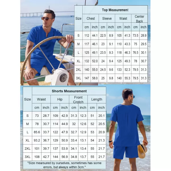 COOFANDY Men's 2 Pieces Short Sets Cotton Linen Shirts Short Sleeve Casual Beach Shorts Summer Yoga Outfits