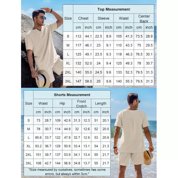 COOFANDY Men's 2 Pieces Short Sets Cotton Linen Shirts Short Sleeve Casual Beach Shorts Summer Yoga Outfits