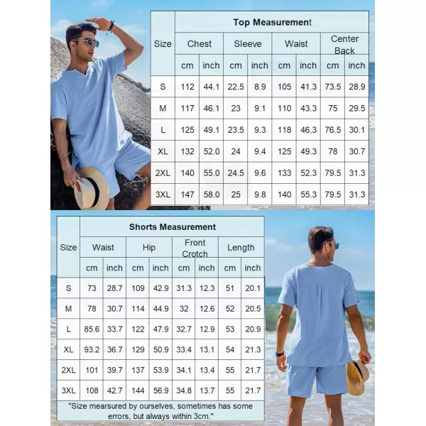 COOFANDY Men's 2 Pieces Short Sets Cotton Linen Shirts Short Sleeve Casual Beach Shorts Summer Yoga Outfits