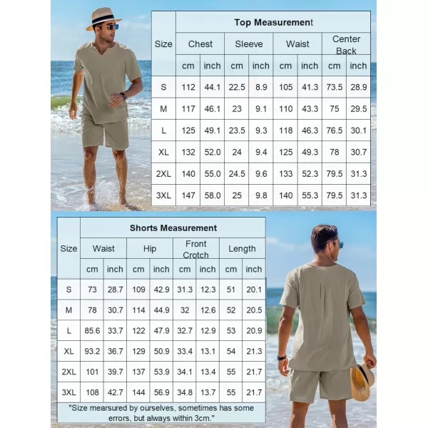 COOFANDY Men's 2 Pieces Short Sets Cotton Linen Shirts Short Sleeve Casual Beach Shorts Summer Yoga Outfits