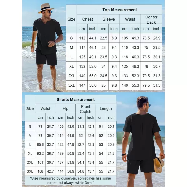 COOFANDY Men's 2 Pieces Short Sets Cotton Linen Shirts Short Sleeve Casual Beach Shorts Summer Yoga Outfits