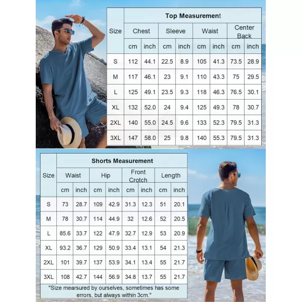 COOFANDY Men's 2 Pieces Short Sets Cotton Linen Shirts Short Sleeve Casual Beach Shorts Summer Yoga Outfits