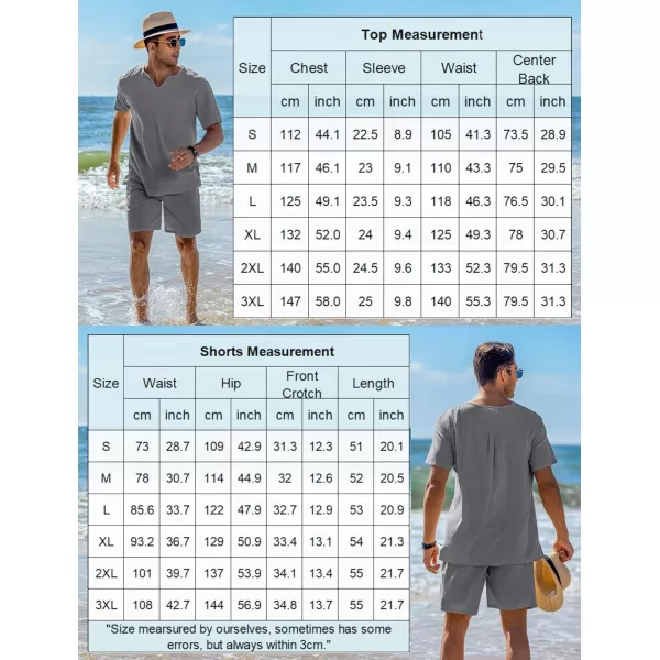 COOFANDY Men's 2 Pieces Short Sets Cotton Linen Shirts Short Sleeve Casual Beach Shorts Summer Yoga Outfits