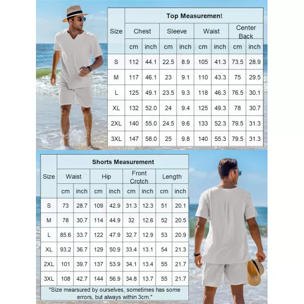 COOFANDY Men's 2 Pieces Short Sets Cotton Linen Shirts Short Sleeve Casual Beach Shorts Summer Yoga Outfits