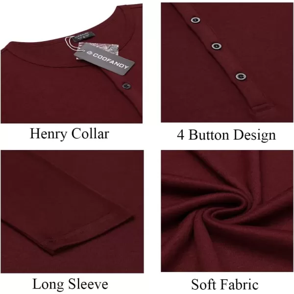 COOFANDY Men's 2Pack Slim Fit Henley Shirts Long Sleeve Lightweight Fashion Casual Cotton Basic T Shirts