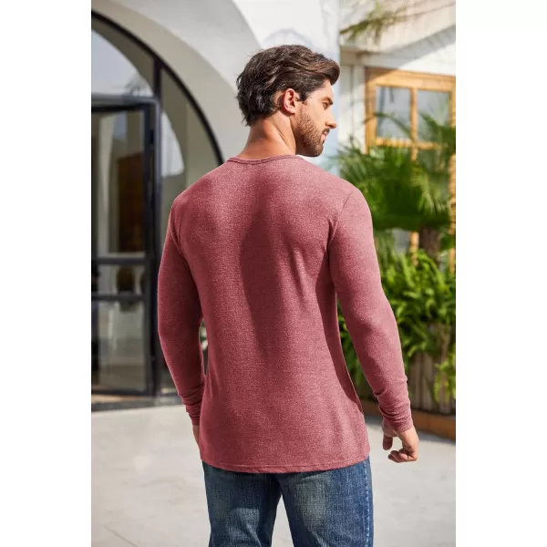 COOFANDY Men's 2Pack Slim Fit Henley Shirts Long Sleeve Lightweight Fashion Casual Cotton Basic T Shirts