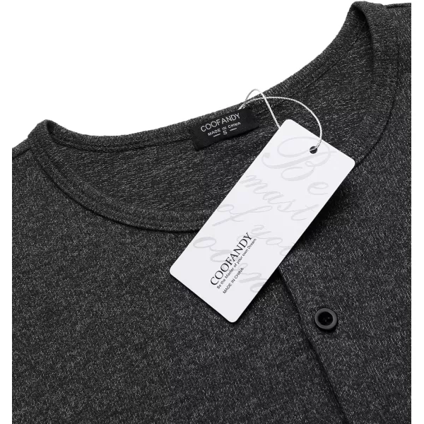 COOFANDY Men's 2Pack Slim Fit Henley Shirts Long Sleeve Lightweight Fashion Casual Cotton Basic T Shirts