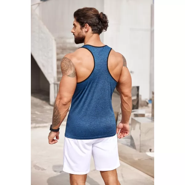 COOFANDY Men's 3 Pack Gym Tank Tops Y-Back Workout Muscle Tee Sleeveless Fitness Bodybuilding T Shirts