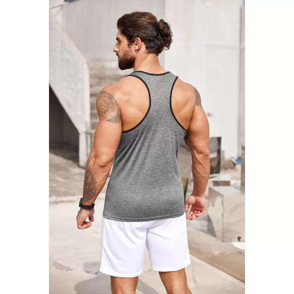 COOFANDY Men's 3 Pack Gym Tank Tops Y-Back Workout Muscle Tee Sleeveless Fitness Bodybuilding T Shirts