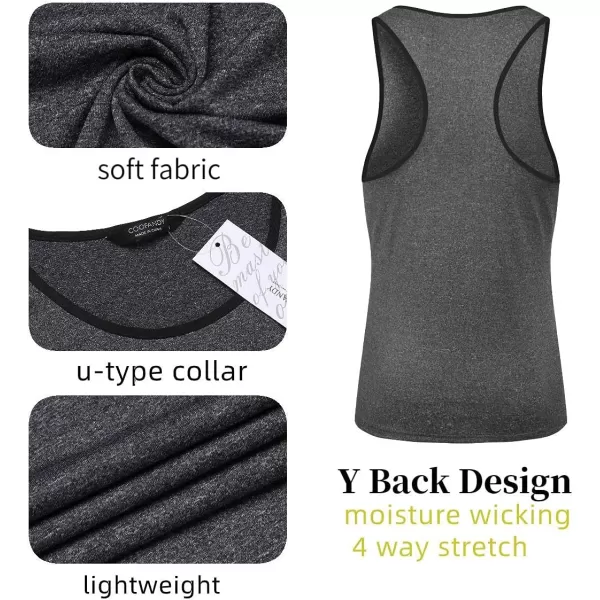 COOFANDY Men's 3 Pack Gym Tank Tops Y-Back Workout Muscle Tee Sleeveless Fitness Bodybuilding T Shirts