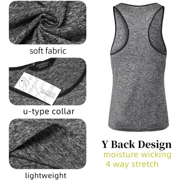 COOFANDY Men's 3 Pack Gym Tank Tops Y-Back Workout Muscle Tee Sleeveless Fitness Bodybuilding T Shirts