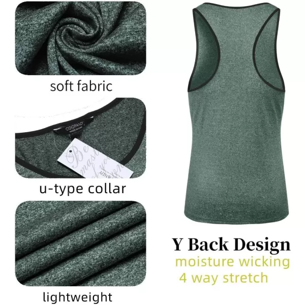 COOFANDY Men's 3 Pack Gym Tank Tops Y-Back Workout Muscle Tee Sleeveless Fitness Bodybuilding T Shirts