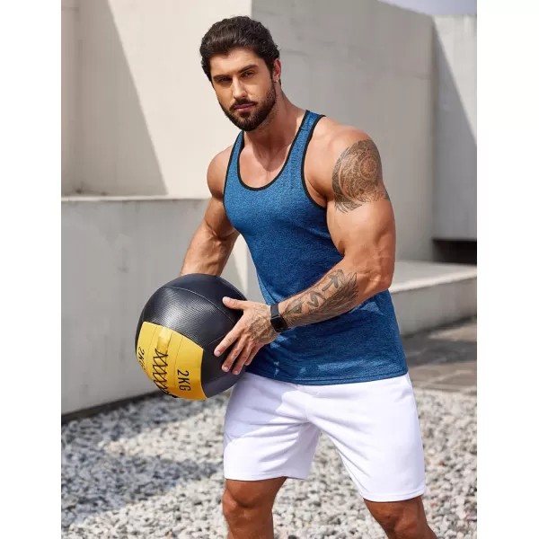 COOFANDY Men's 3 Pack Gym Tank Tops Y-Back Workout Muscle Tee Sleeveless Fitness Bodybuilding T Shirts