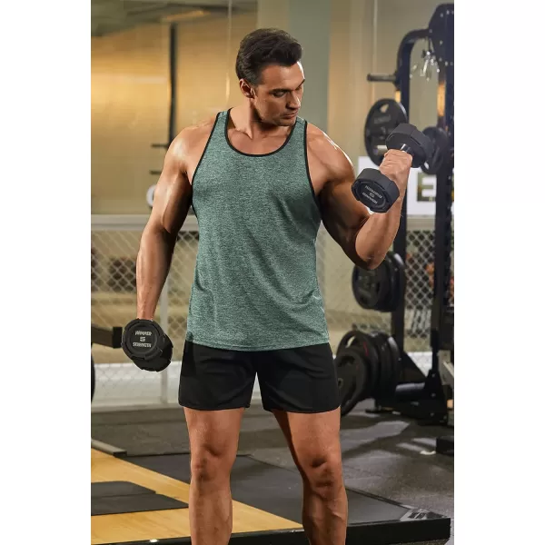 COOFANDY Men's 3 Pack Gym Tank Tops Y-Back Workout Muscle Tee Sleeveless Fitness Bodybuilding T Shirts