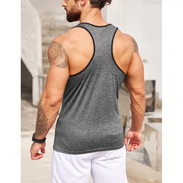 COOFANDY Men's 3 Pack Gym Tank Tops Y-Back Workout Muscle Tee Sleeveless Fitness Bodybuilding T Shirts