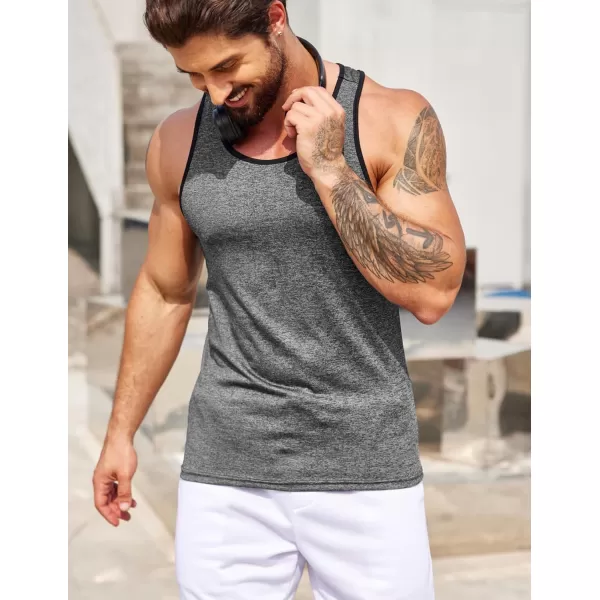 COOFANDY Men's 3 Pack Gym Tank Tops Y-Back Workout Muscle Tee Sleeveless Fitness Bodybuilding T Shirts