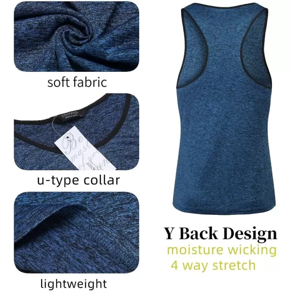 COOFANDY Men's 3 Pack Gym Tank Tops Y-Back Workout Muscle Tee Sleeveless Fitness Bodybuilding T Shirts