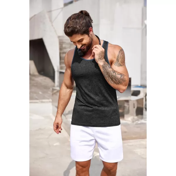 COOFANDY Men's 3 Pack Gym Tank Tops Y-Back Workout Muscle Tee Sleeveless Fitness Bodybuilding T Shirts