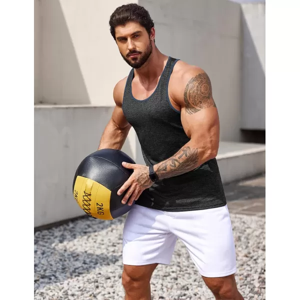 COOFANDY Men's 3 Pack Gym Tank Tops Y-Back Workout Muscle Tee Sleeveless Fitness Bodybuilding T Shirts